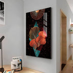 Floral Sunburst Premium Acrylic Vertical Wall Art