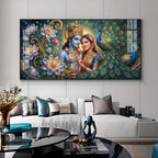 Shri Radhe Krishna Bhagwan Premium Acrylic Horizontal Wall Art