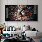 Beautiful Radha Krishna Love Premium Acrylic Horizontal Wall Art