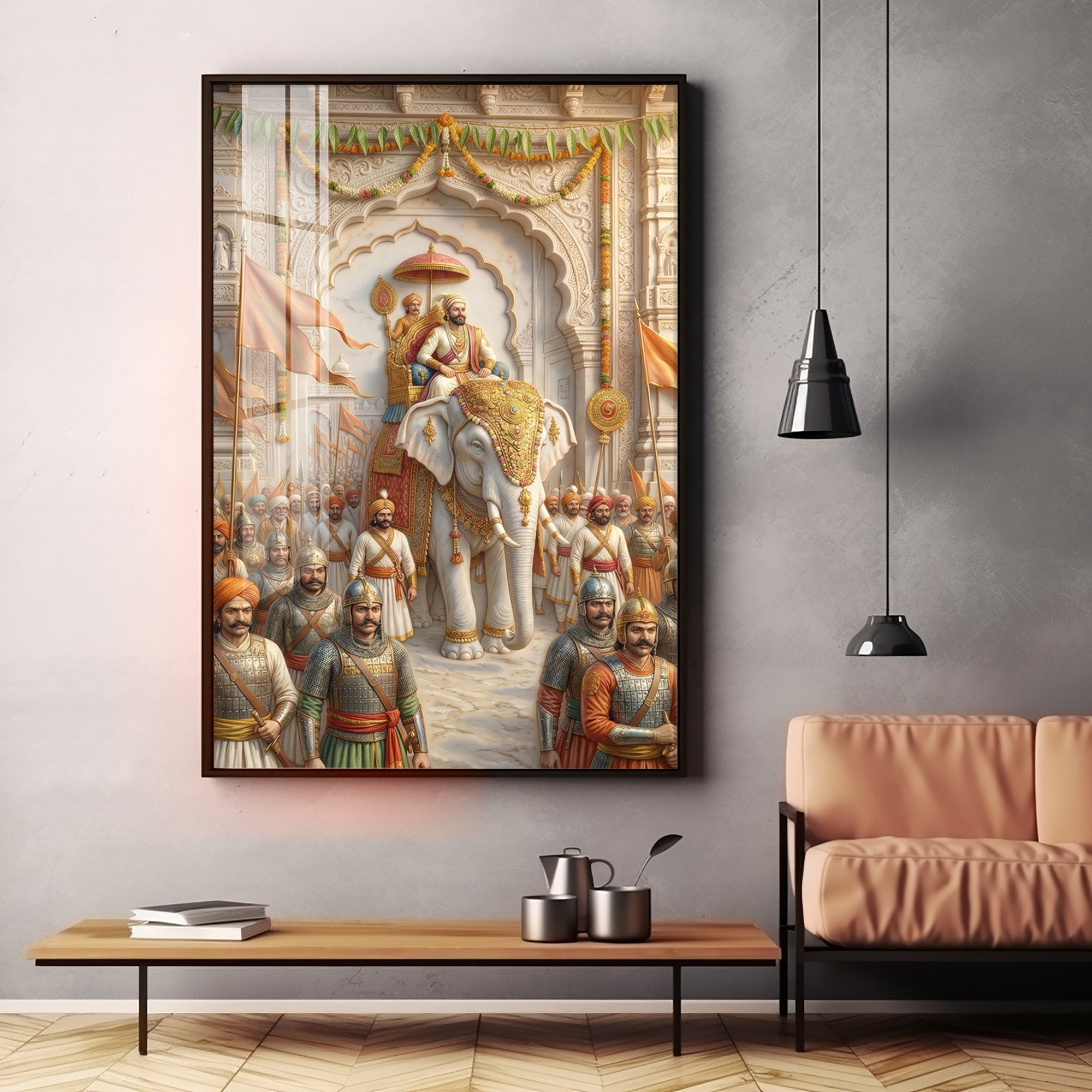 Coronation Of Chhatrapati Shivaji Maharaj Premium Acrylic Vertical Wall Art