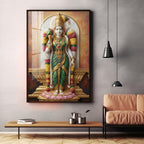Divine Goddess Meenakshi Amman Premium Acrylic Vertical Wall Art