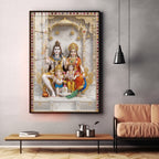 Divine Wisdom Shiv Parivar Premium Acrylic Vertical Wall Art