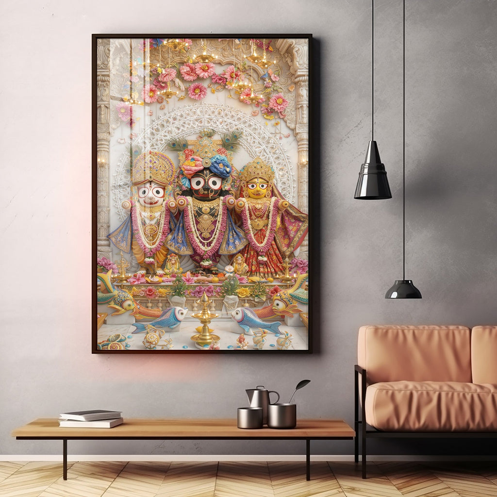 Divine and Loving Jagannath Premium Acrylic Vertical Wall Art