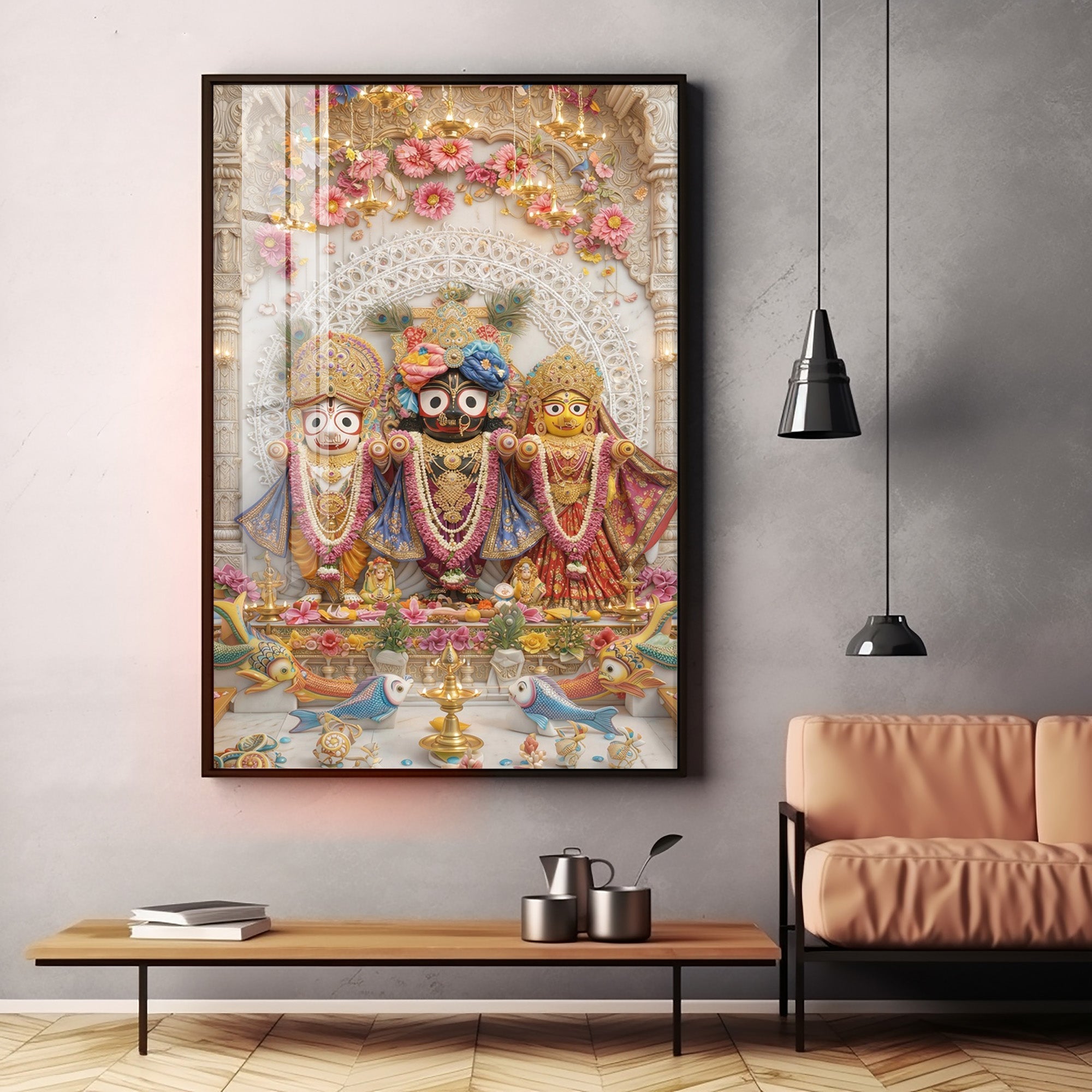 Divine and Loving Jagannath Premium Acrylic Vertical Wall Art