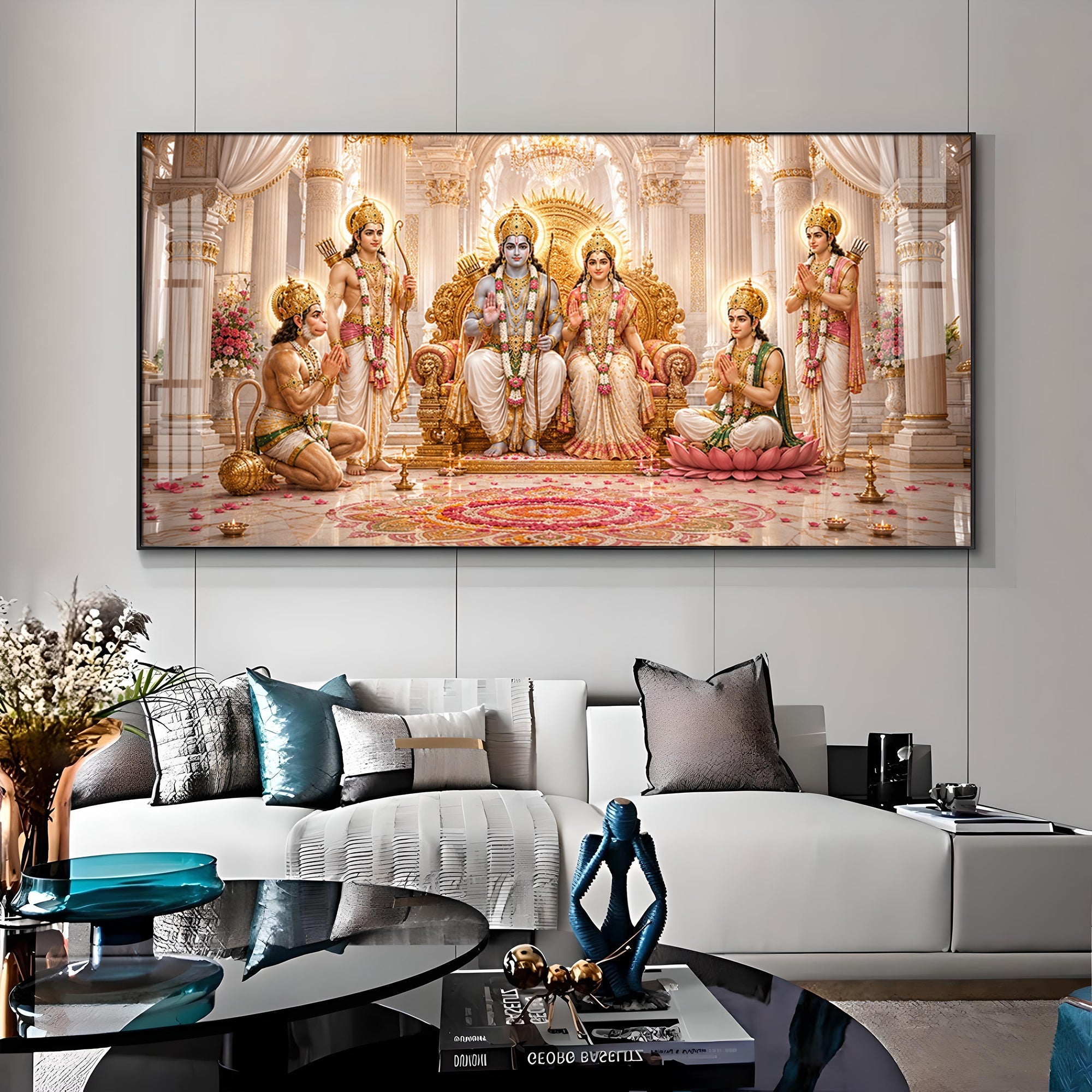 Lord Ram Darbar Premium Acrylic Horizontal Wall Art