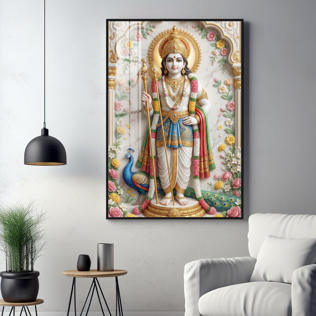 Murugan Premium Acrylic Vertical Wall Art