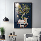 Pichwai Cow Premium Acrylic Vertical Wall Art