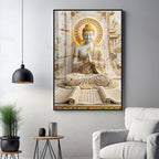 Beautiful Sitting Buddha Premium Acrylic Vertical Wall Art