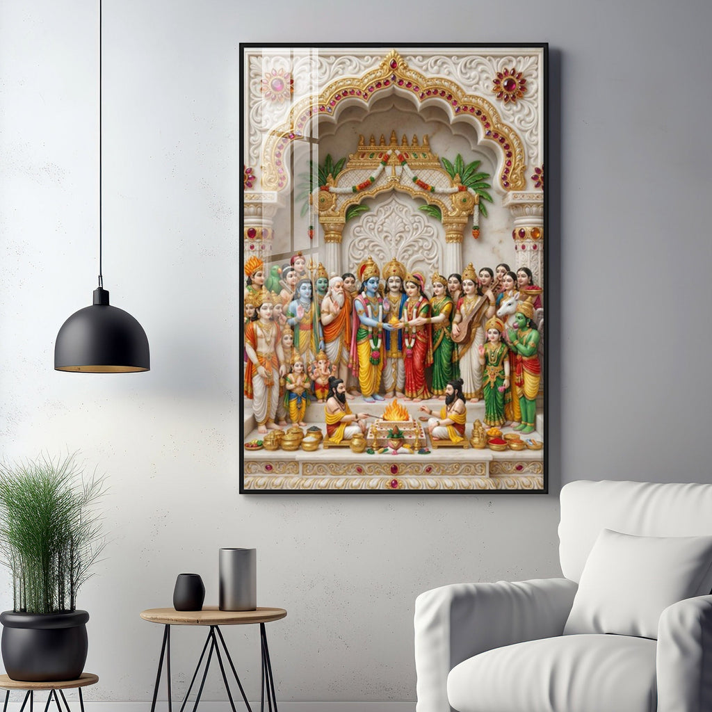 Divine Srinivasa Kalyanam Premium Acrylic Vertical Wall Art