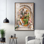 Cosmic Energy Of Shiv Parivar Premium Acrylic Vertical Wall Art
