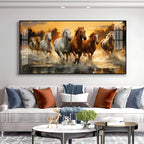 Seven Horses Painting Premium Acrylic Horizontal Wall Art
