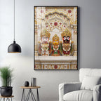 Divine Jagannath, Balabhadra and Subhadra Premium Acrylic Vertical Wall Art