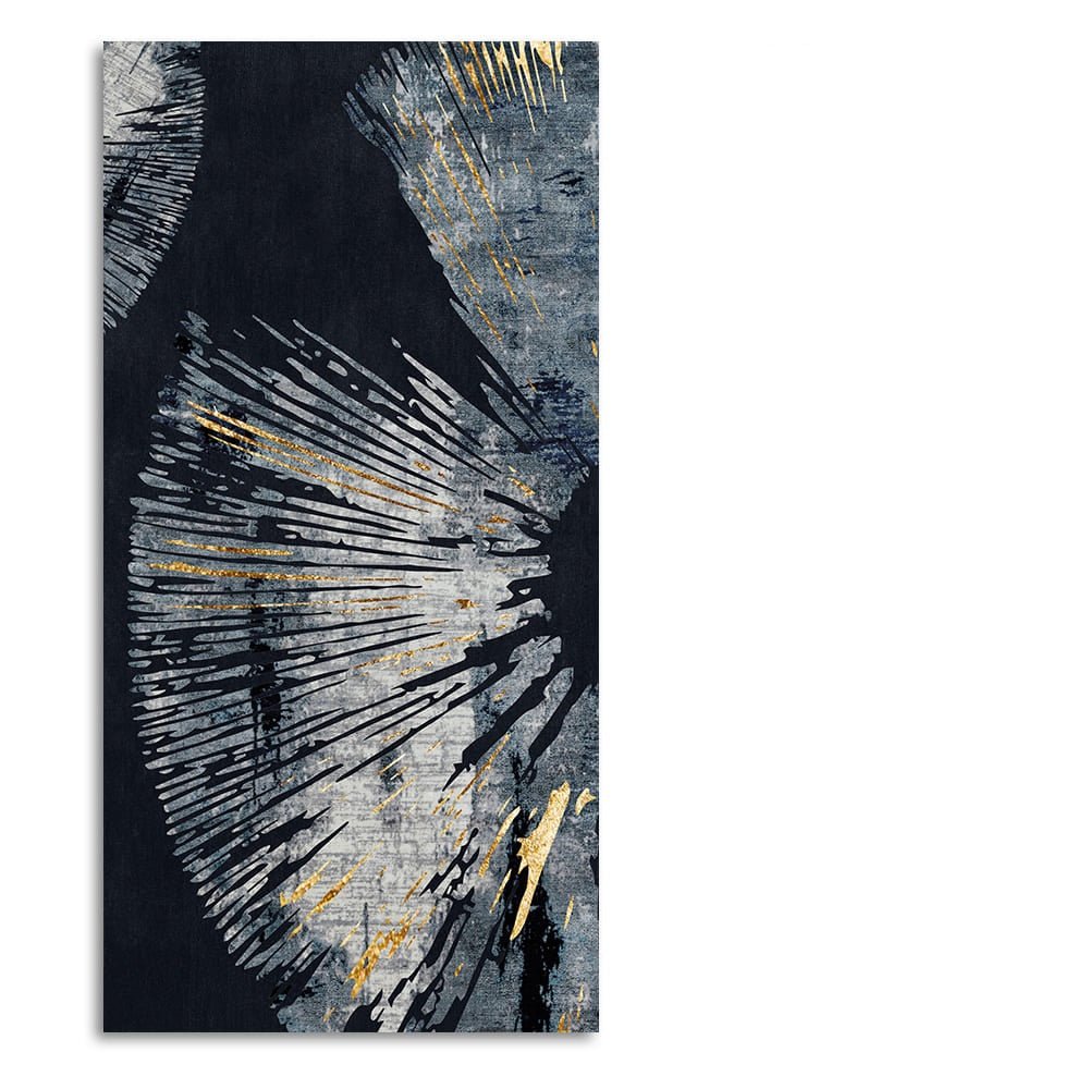 Black Background with Golden Textured Abstract Canvas Wall Painting - Decor Smart