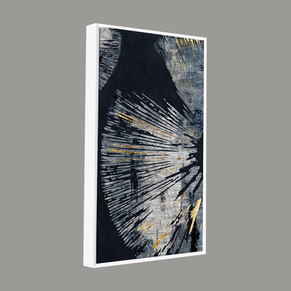 Black Background with Golden Textured Abstract Canvas Wall Painting - Decor Smart