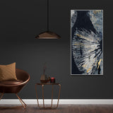 Black Background with Golden Textured Abstract Canvas Wall Painting - Decor Smart