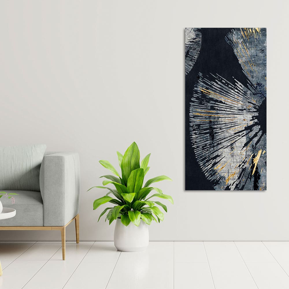Black Background with Golden Textured Abstract Canvas Wall Painting - Decor Smart