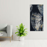 Black Background with Golden Textured Abstract Canvas Wall Painting - Decor Smart