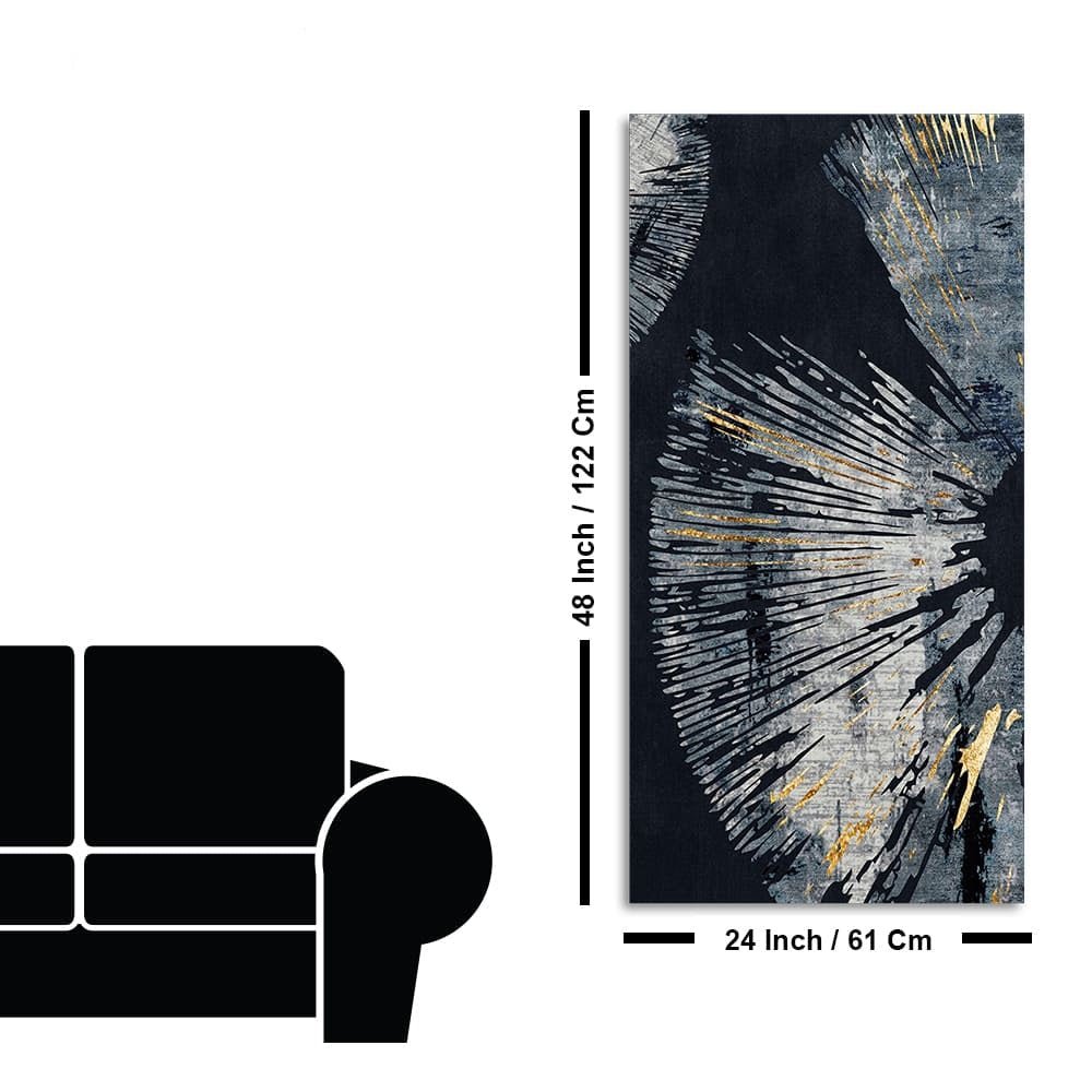 Black Background with Golden Textured Abstract Canvas Wall Painting - Decor Smart