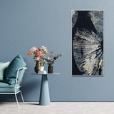Black Background with Golden Textured Abstract Canvas Wall Painting - Decor Smart