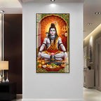 Lord Shiva Acrylic Glass Wall Painting for Temple Decoration