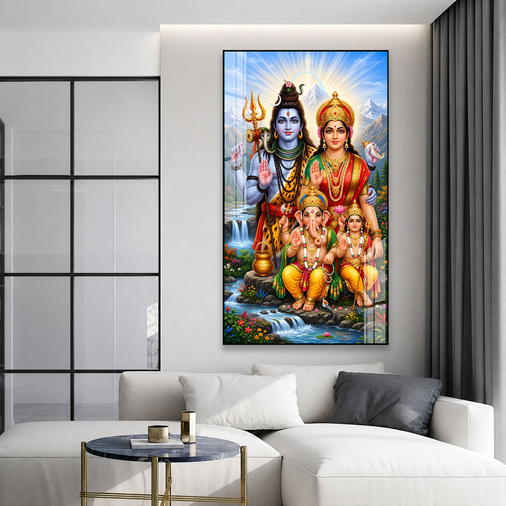 Shiv Parvati Acrylic Wall Art for Home Temple and Living Room