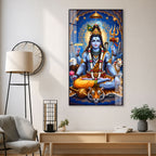 Modern Mahadev Acrylic Glass Wall Painting for Pooja Room