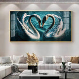 Blended By Love Swan Premium Acrylic Floating Wall Painting - Decor Smart