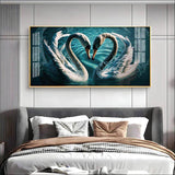 Blended By Love Swan Premium Acrylic Floating Wall Painting - Decor Smart