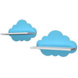 Blue Cloud Shaped Wooden Wall Shelf for Kids - Decor Smart