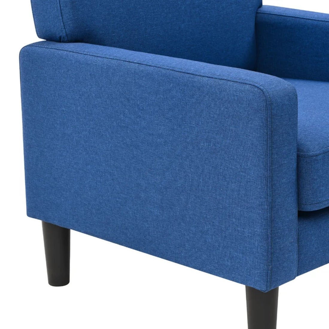 Blue Color Standard Velvet Accent Chair with Ottoman - Decor Smart
