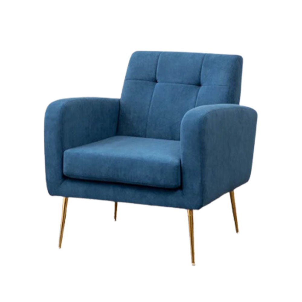 Blue Luxurious Tufted Velvet Sofa Lounge Chair - Decor Smart