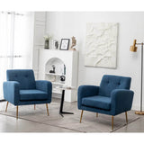Blue Luxurious Tufted Velvet Sofa Lounge Chair - Decor Smart
