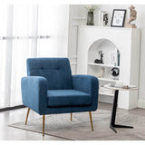 Blue Luxurious Tufted Velvet Sofa Lounge Chair - Decor Smart