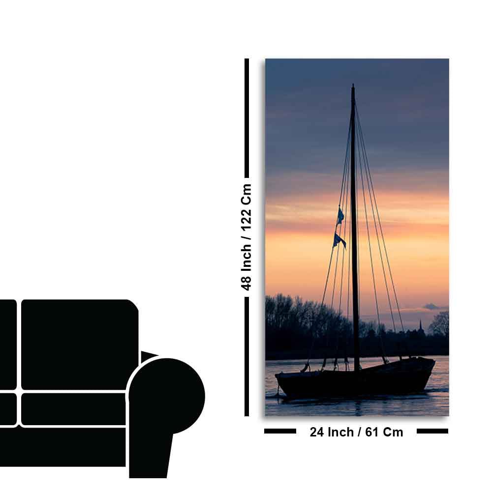 Boat at Sunset Canvas Wall Painting - Decor Smart