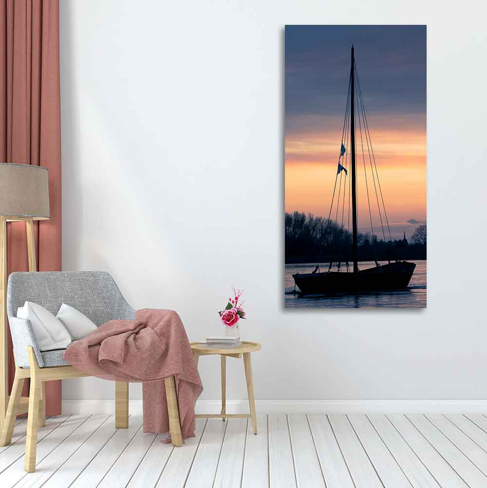 Boat at Sunset Canvas Wall Painting - Decor Smart