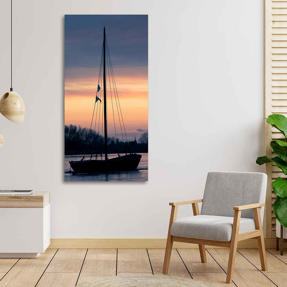 Boat at Sunset Canvas Wall Painting - Decor Smart