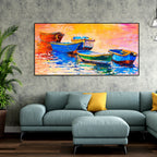Boat Colorful Floating Frame Wall Painting