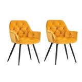 Bright Yellow Comfy Padded Tufted Velvet Luxury Accent Chair - Decor Smart