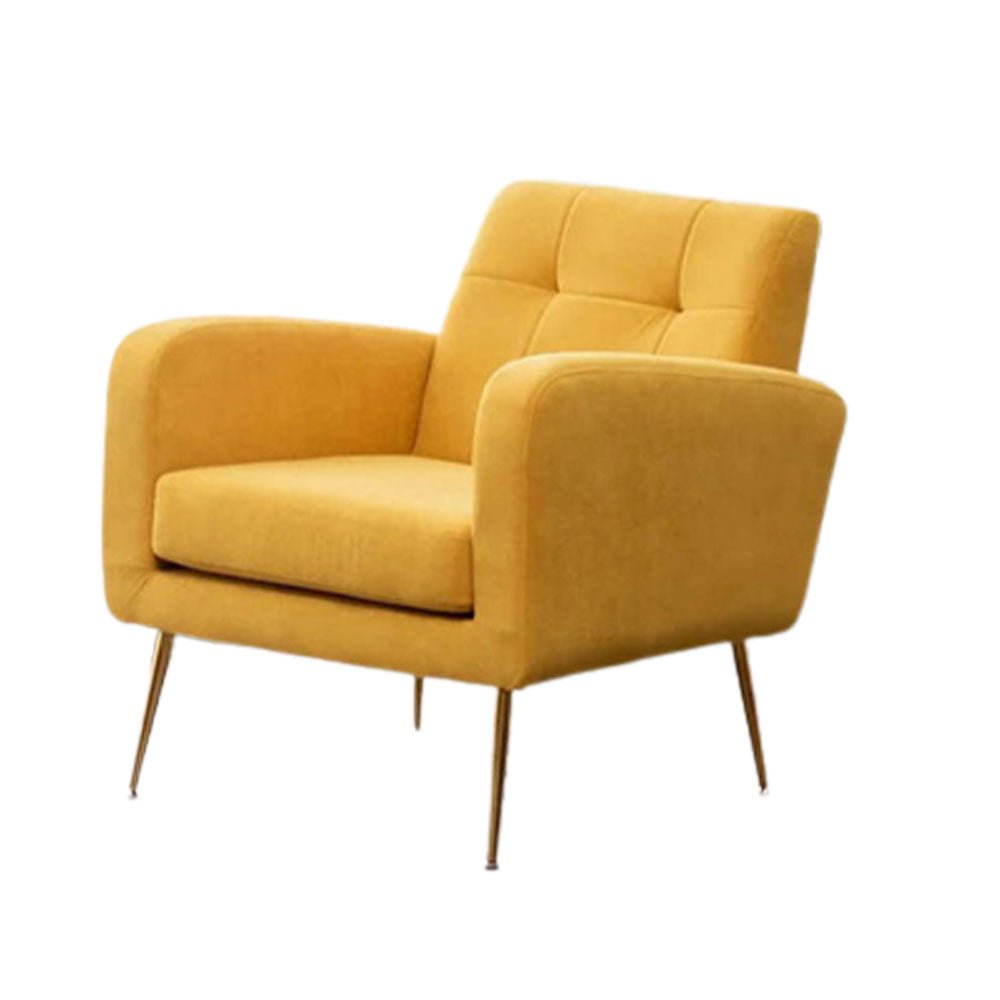 Bright Yellow Relaxing Tufted Velvet Sofa Lounge Chair - Decor Smart