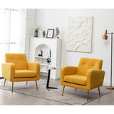 Bright Yellow Relaxing Tufted Velvet Sofa Lounge Chair - Decor Smart