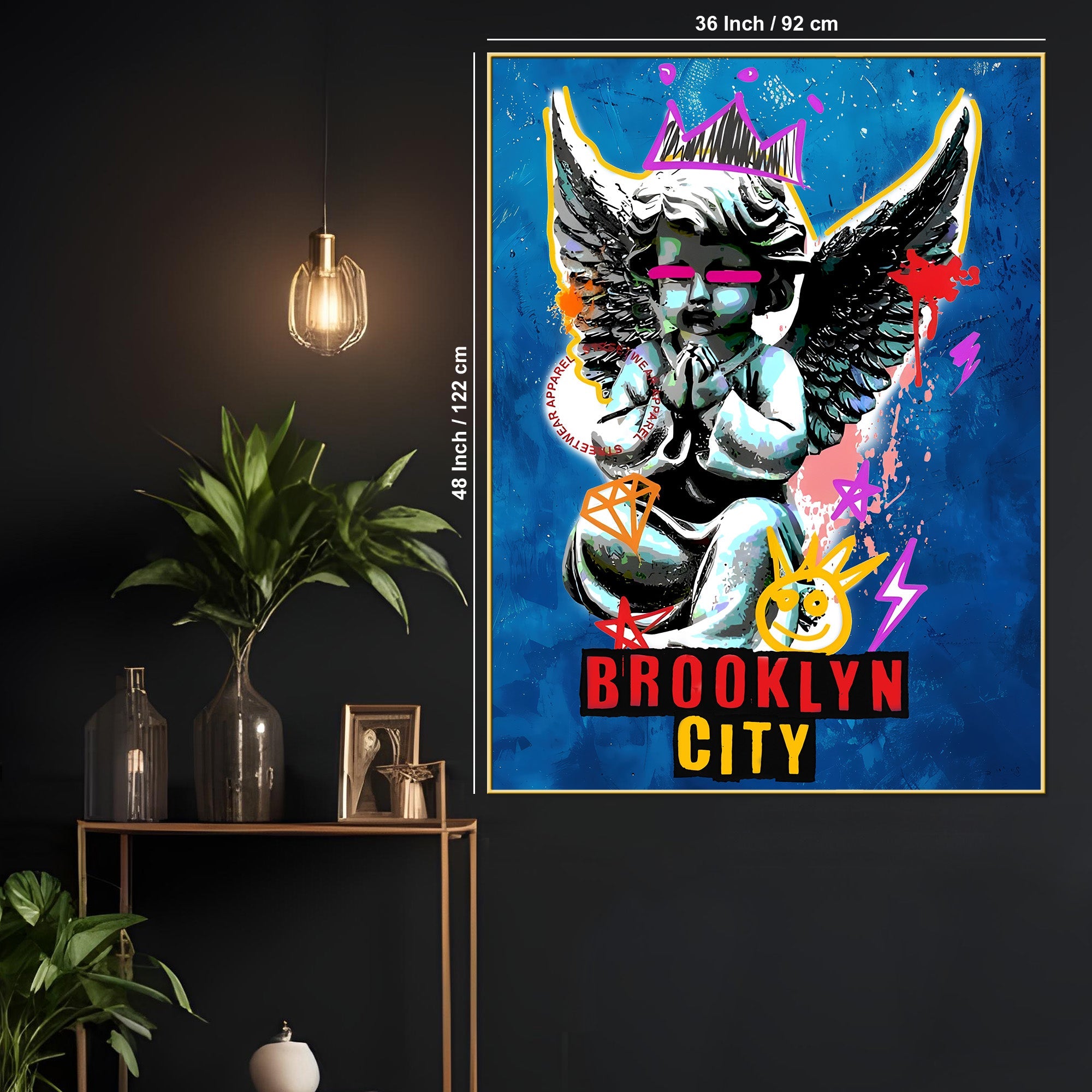 Brooklyn Guardian Angel Pop Art Cotton Canvas Wall Painting