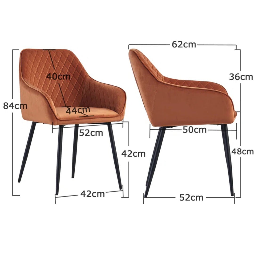 Brown Chrome Diamond Shape Velvet Sofa Lounge Chair - Decor Smart