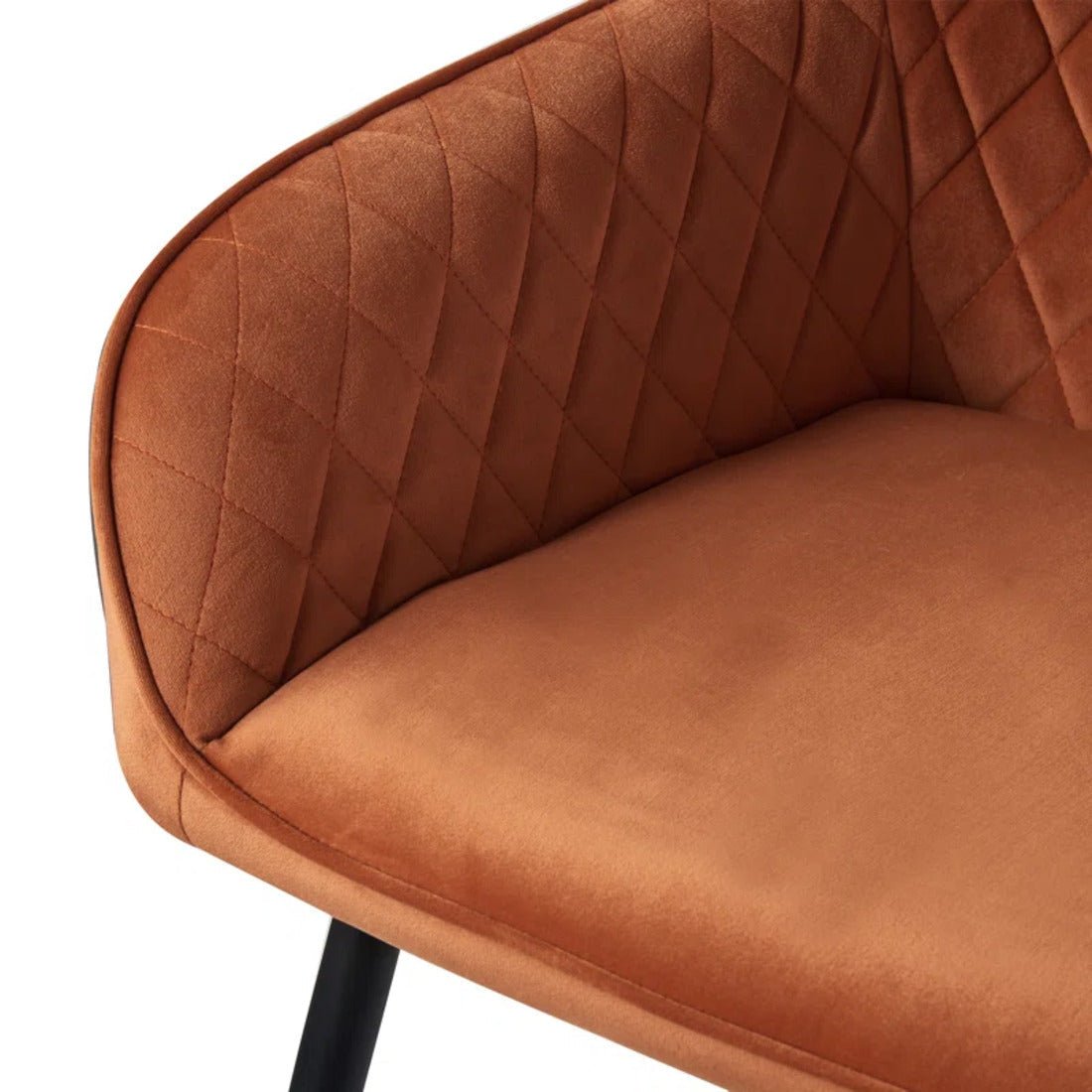 Brown Chrome Diamond Shape Velvet Sofa Lounge Chair - Decor Smart