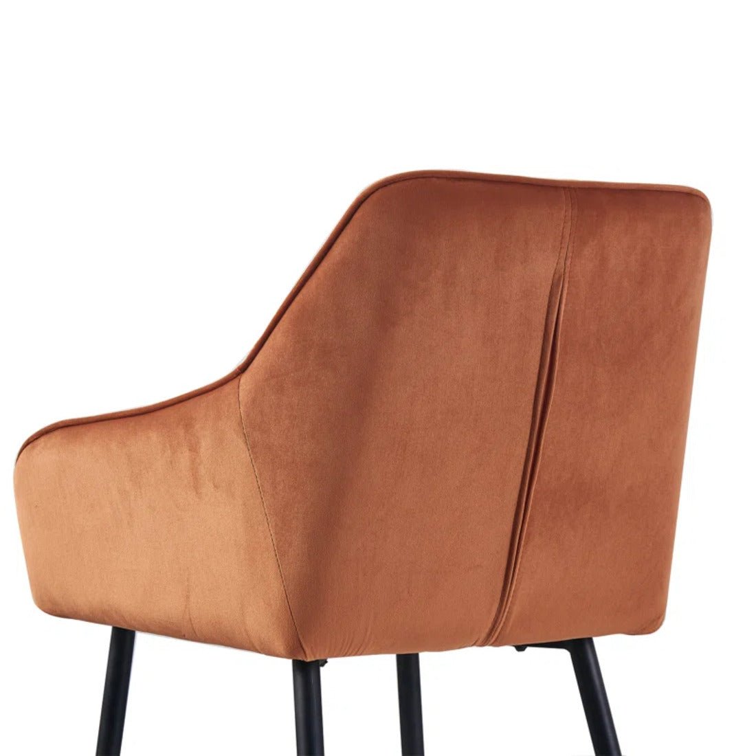Brown Chrome Diamond Shape Velvet Sofa Lounge Chair - Decor Smart