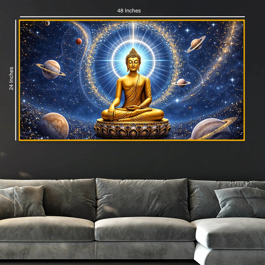 Buddha Cosmic Energy Crystal Glass Painting for Premium Wall Décor