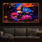 Buddha Peaceful Crystal Glass Painting for Luxury Home Decor