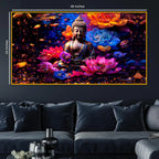Buddha Peaceful Crystal Glass Painting for Luxury Home Decor