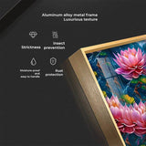 Buddha with Flower Premium Acrylic Floating Wall Painting - Decor Smart
