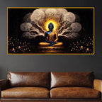 Buddha with Sacred Tree Crystal Glass Premium Painting for Designer Décor