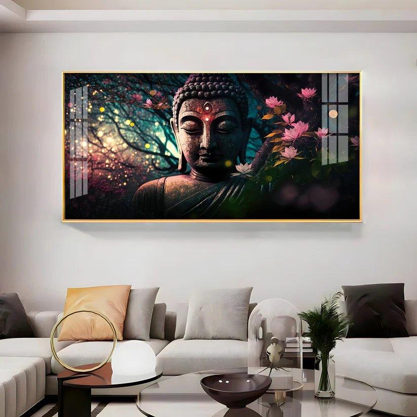 Calm Buddha Premium Acrylic Floating Wall Painting - Decor Smart